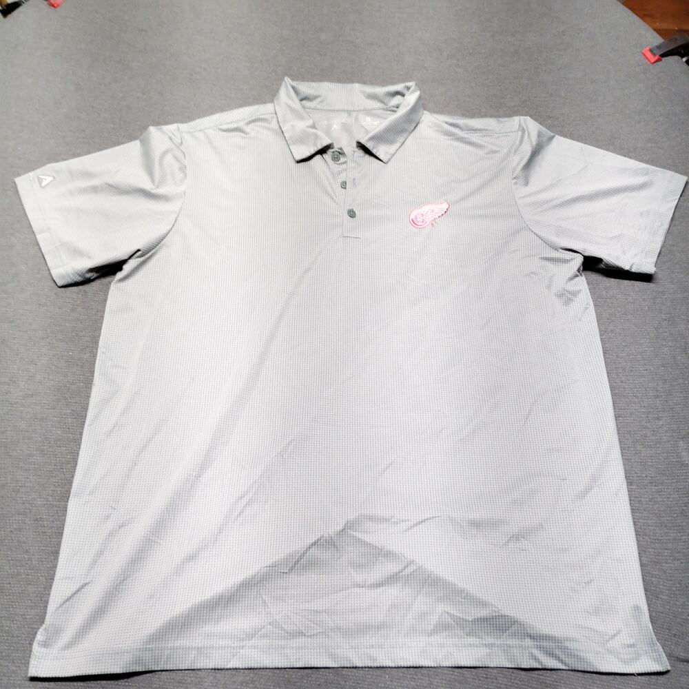 Antigua Detroit Red Wings Men's Gray Rings Polo